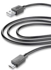 CellularLine USB kabel, 3m Micro USB, črn