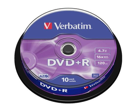 Verbatim DVD+R medij 4.7GB 16x, 10 na osi