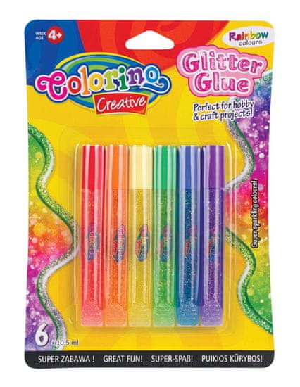 Colorino Glitter Rainbow lepilo, 6 / 1 (68796PTR)