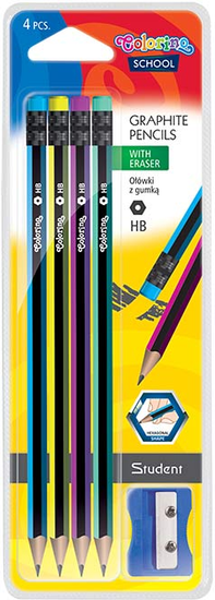 Colorino svinčnik grafitni z radirko BL.4/1 SORT 39910PTR