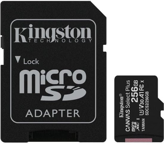Kingston Canvas Select Plus spominska kartica microSDXC 256 GB, adapter