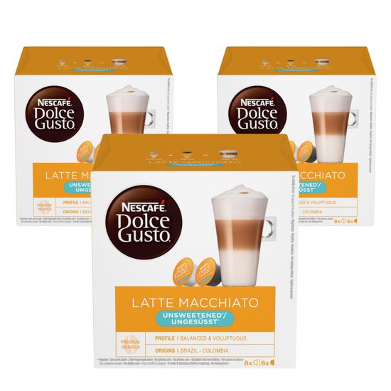 NESCAFÉ Dolce Gusto Latte Macchiato kava nesladkana 168g (16 kapsul), trojno pakiranje