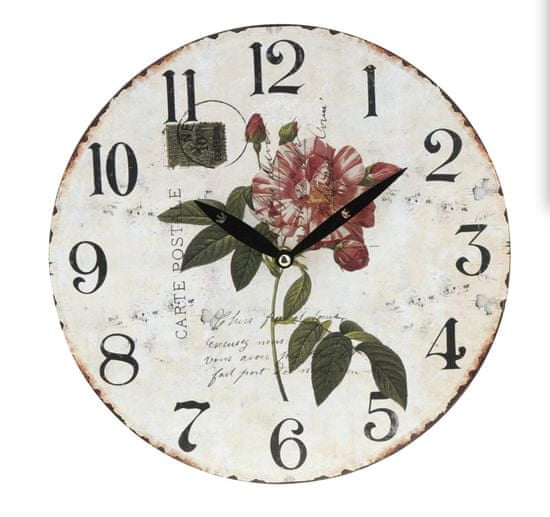 Koopman stenska ura, 28 cm, z motivom cvetja 4