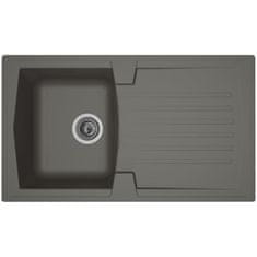 shumee STRADOR Kuhinjsko korito 1 pladenj + 1 odcejalnik Arena - Smola - 86 x 50 cm - Sivi beton