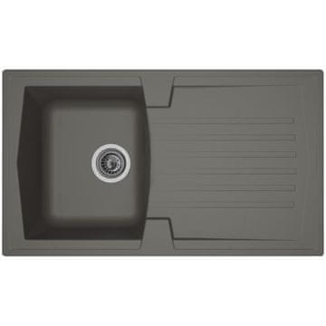 shumee STRADOR Kuhinjsko korito 1 pladenj + 1 odcejalnik Arena - Smola - 86 x 50 cm - Sivi beton