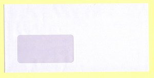 Office Line kuverta amerikanka z levim oknom, A23, silikonska, bela, 25 kos