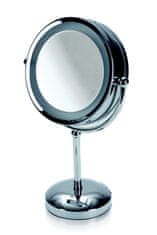 Möve Povečevalno ogledalo za kopalnico iz nerjavečega jekla z osvetlitvijo