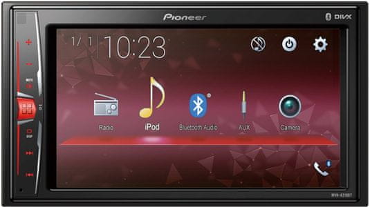 Zmogljiv eleganten avtoradio s Pioneer Mvh-a210bt zaslonom na dotik FM USB Aux s 13-pasovnim izravnalnikom moči 4 × 50 W Bluetooth brez mehanike