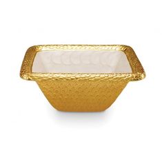 Julia Knight Razkošna kvadratna posoda za serviranje FLORENTINE GOLD, kremasto bela
