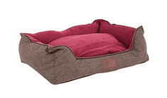 Akinu Chester pasja postelja, rjava/rdeča, XS