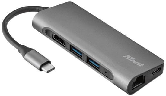 Trust Dalyx razdelilnik, 7 portni, USB-C (23331)