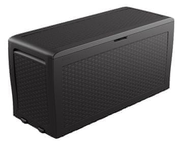 KETER vrtna škatla / zaboj za shranjevanje RATTAN box 270 l, siva/grafitna