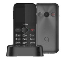 Alcatel 2019G mobilni telefon, s polnilno postajo, kovinsko črn - Odprta embalaža