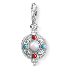 Thomas Sabo Obesek "Etnični kovanec" , 1467-336-7, Charm Club, 925 Sterling srebro, biser, simulirano koralno / turkizno