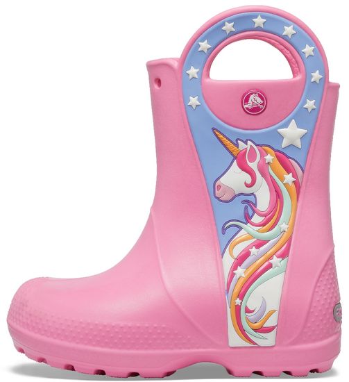 Crocs FL Uncrn Ptch Rain Boot G dekliški škornji Pink Lemonade 206175-669