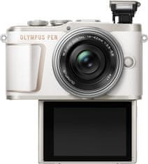 Olympus fotoaparat PEN E-PL10 + 14-42 Pancake Zoom Kit White (V205101WE000), bel