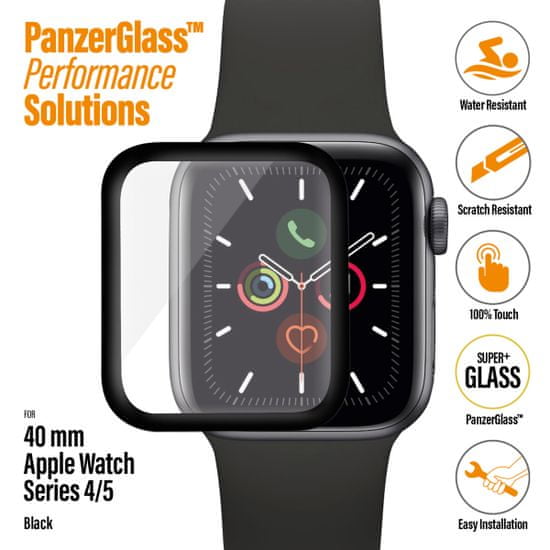 PanzerGlass zaščitno steklo SmartWatch za Apple Watch 4/5/6/SE 40, črno (2016)