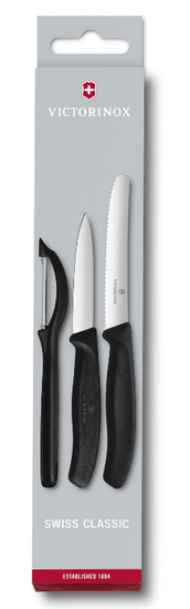 Victorinox set dveh nožev za zelenjavo in lupilca, črn (6.7113.31)