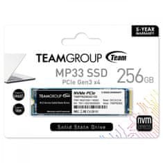 MP33 SSD disk, 256 GB, M.2, PCIe 3.0 x4, NVMe 1.3, 3D NAND