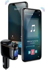 BASEUS Locomotive avto polnilec, FM, Bluetooth, MP3 (CCALL-RH01) - kot nov