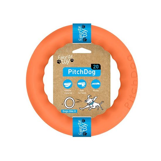 PitchDog obroč za treniranje psov, oranžen, 20 cm