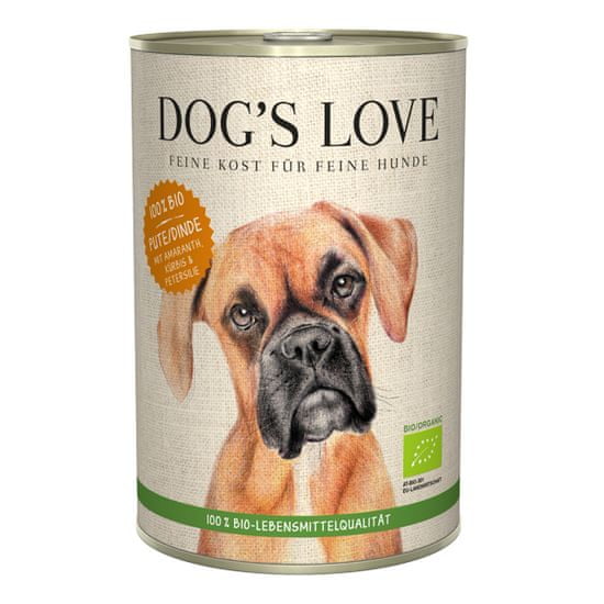 Dog's Love 100 % BIO Organic konzerva za pse, puran, 400 g