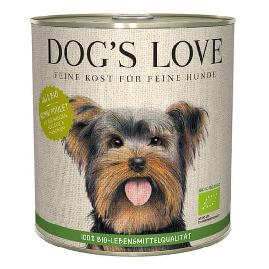 Dog's Love 100 % BIO Organic konzerva za pse, piščanec, 800 g