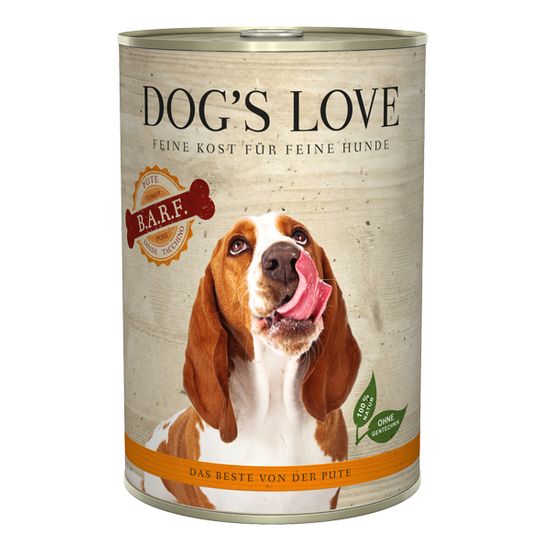 Dog's Love B.A.R.F. konzerva za pse, s puranom, 400 g