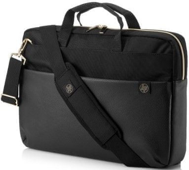 HP torba za prenosnik Pavilion Accent Briefcase 15 4QF94AA, črna/zlata