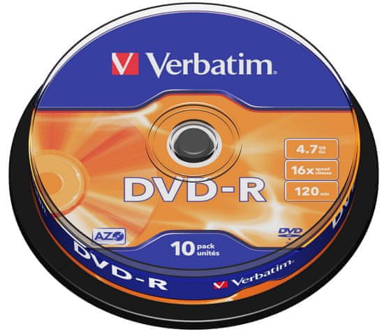 Verbatim DVD-R medij 4,7 GB, 16x, 10 na osi (43523)