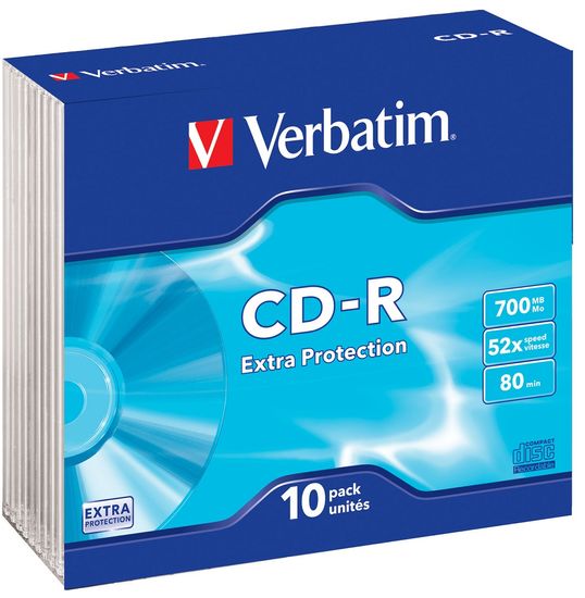 Verbatim medij CD-R 700 MB, 52x, 10 kos