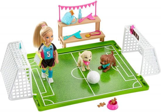 Mattel lutka Barbie Chelsea nogometašica, igralni set