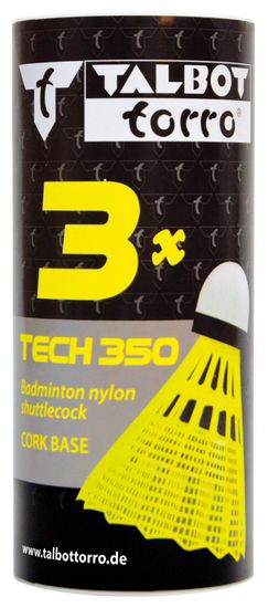 Talbot Torro Tech 350 Medium set žogic za badminton, najlon, rumene, 3 kosi