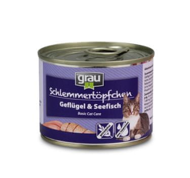 Grau konzerva mačke perutnina & morska riba, brez žit, 6 x 200 g