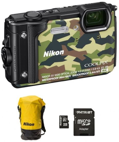 Nikon fotoaparat Coolpix W300 + SD32GB + nahrbtnik