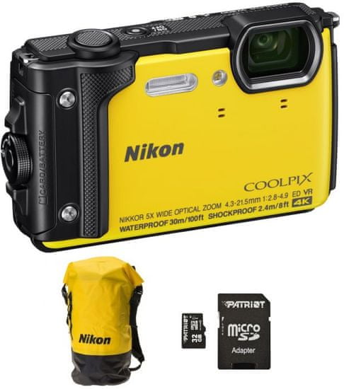 Nikon fotoaparat Coolpix W300 + SD32GB + nahrbtnik
