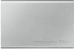 Samsung T7 Touch zunanji SSD, 2 TB, USB-C 3.2 Gen2, srebrn