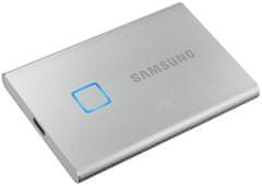 Samsung T7 Touch zunanji SSD, 2 TB, USB-C 3.2 Gen2, srebrn