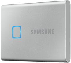 Samsung T7 Touch zunanji SSD, 2 TB, USB-C 3.2 Gen2, srebrn