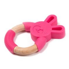 Bo Jungle B-TEETHER ANIMAL WOOD Roza zajec