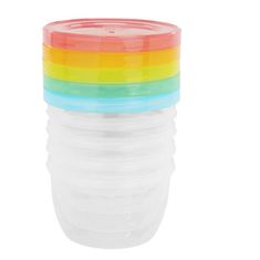 Badabulle sklede s pokrovi MAXI FUN COLORS 250ml sada 5ks