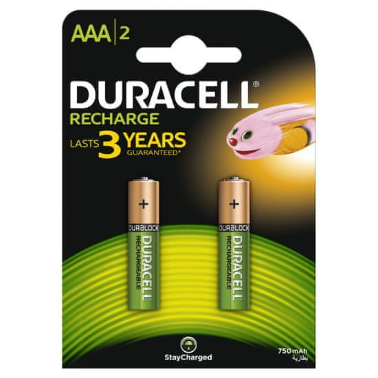 Duracell polnilna baterija AAA, 750 mAh, 2 kosa