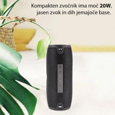 SPK15GO Bluetooth zvočnik, IPX4, 20 W, črn