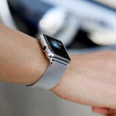 Jekleni milanski poteg za Apple Watch - srebrn 42/44/45/49 mm