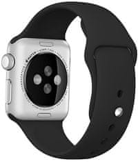 Silikonski trak za Apple Watch - črn 42/44/45/49 mm - S/M