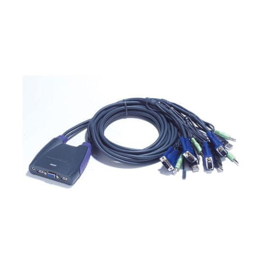 Aten CS64US 4-portno USB KVM stikalo, USB/VGA/AVDIO s kabli