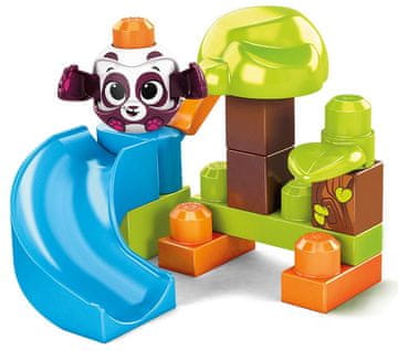 MEGA BLOKS Peek a Blocks kocke, veliki tobogan - gozdni panda