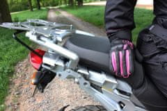 Cappa Racing Motoristične rokavice LADY, usnje/tekstil, dolge, črna/rožnata XL