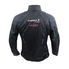 Cappa Racing Ženska tekstilna motoristična jakna STRADA, črna/rožnata XL