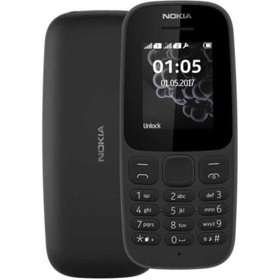 Nokia 105 Dual Sim telefon, črn